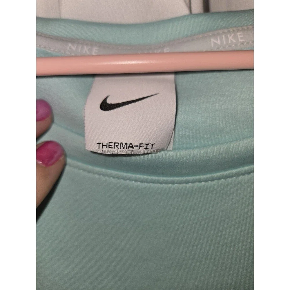 Nike Women Blue Green 3XL Long Sleeve Soft Basic Workout Athleisure Crewneck